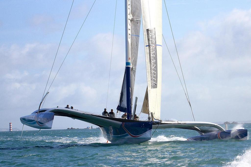 Rangitoto Light astern- Team Australia finish Trans-Tasman record run © Richard Gladwell www.photosport.co.nz